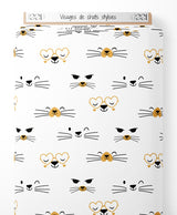 Tissu - Visages de chats stylisés