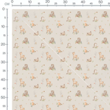 Tissu - Animaux forestiers colorés 3