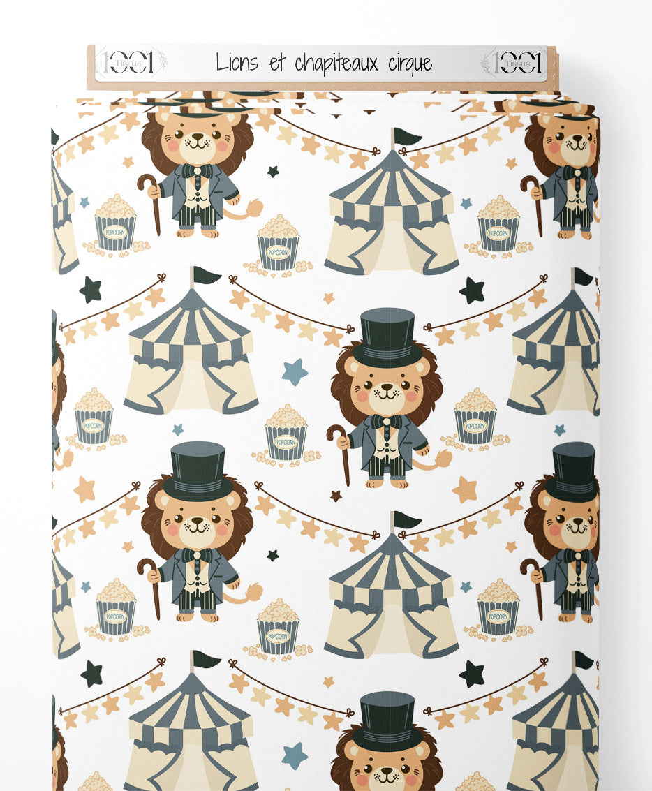 Tissu - Lions et chapiteaux cirque