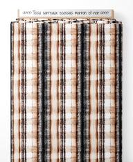 Tissu - carreaux ecossais marron et noir