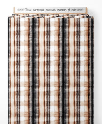 Tissu - carreaux ecossais marron et noir
