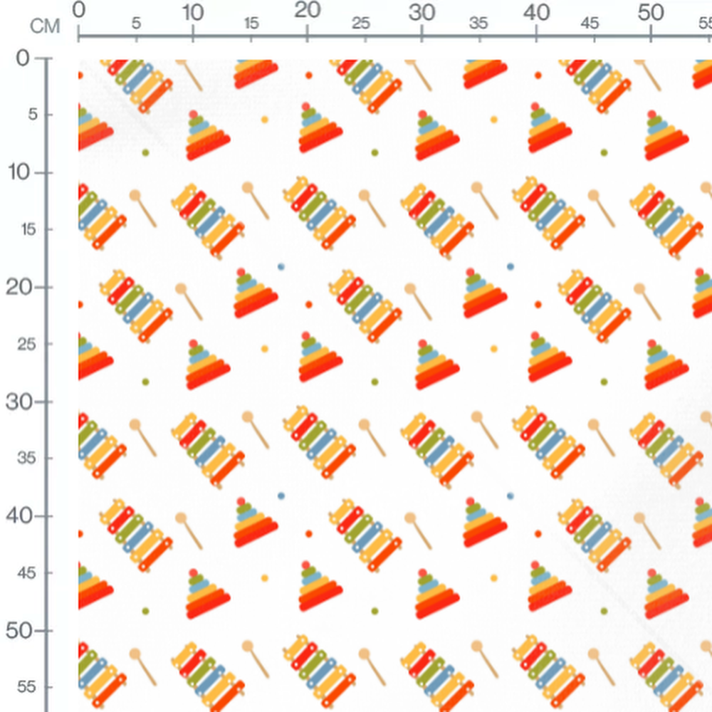 Tissu - Xylophones et pyramides colorés