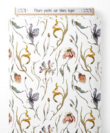 Tissu - Fleurs pastel sur blanc léger