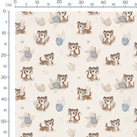 Tissu - Léopards adorables sur beige