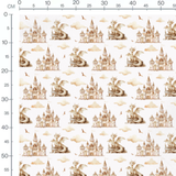 Tissu - Châteaux et dragons clair