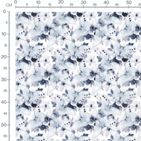 Tissu - Papillons bleus et fleurs