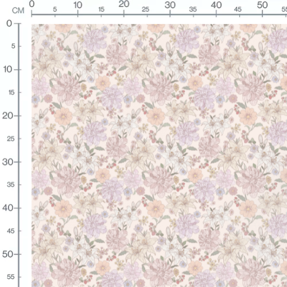 Tissu - Fleurs sauvages pastel