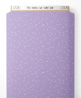 Tissu - Pois blancs sur violet clair
