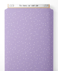 Tissu - Pois blancs sur violet clair