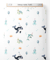 Tissu - Animaux marins festifs