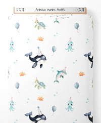 Tissu - Animaux marins festifs