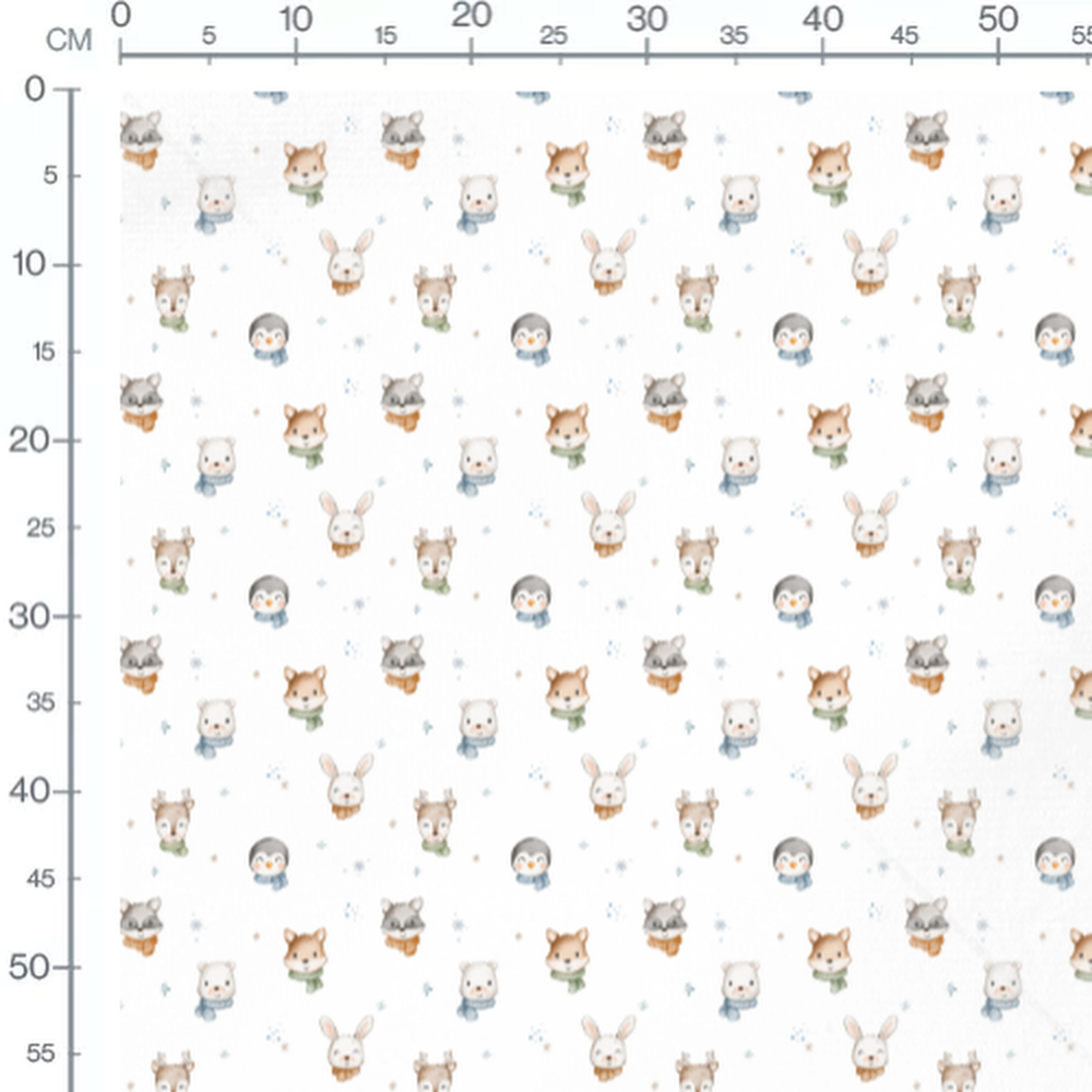 Tissu - Animaux festifs sous les étoiles