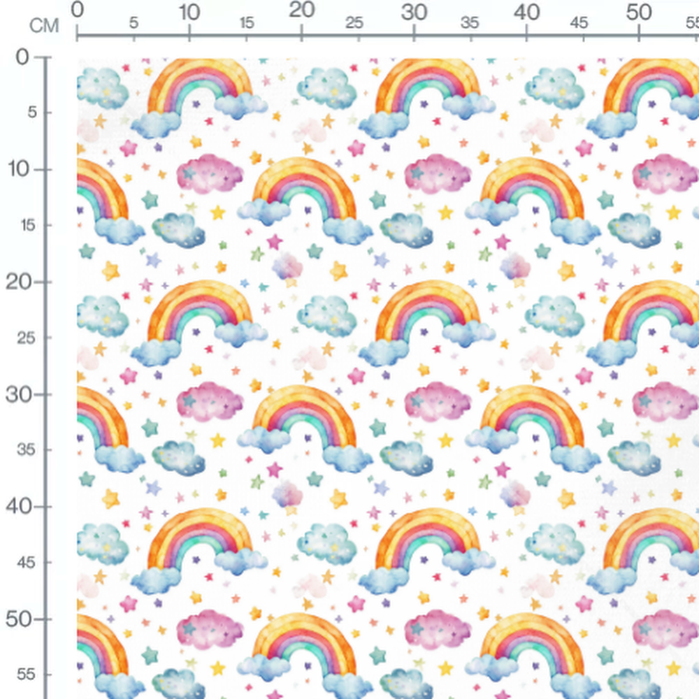 Tissu - Arcs-en-ciel et nuages colorés