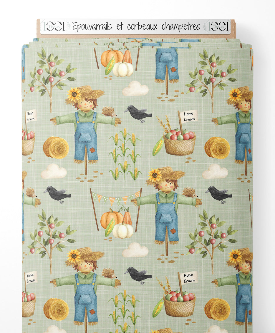 Tissu - Épouvantails et corbeaux champêtres