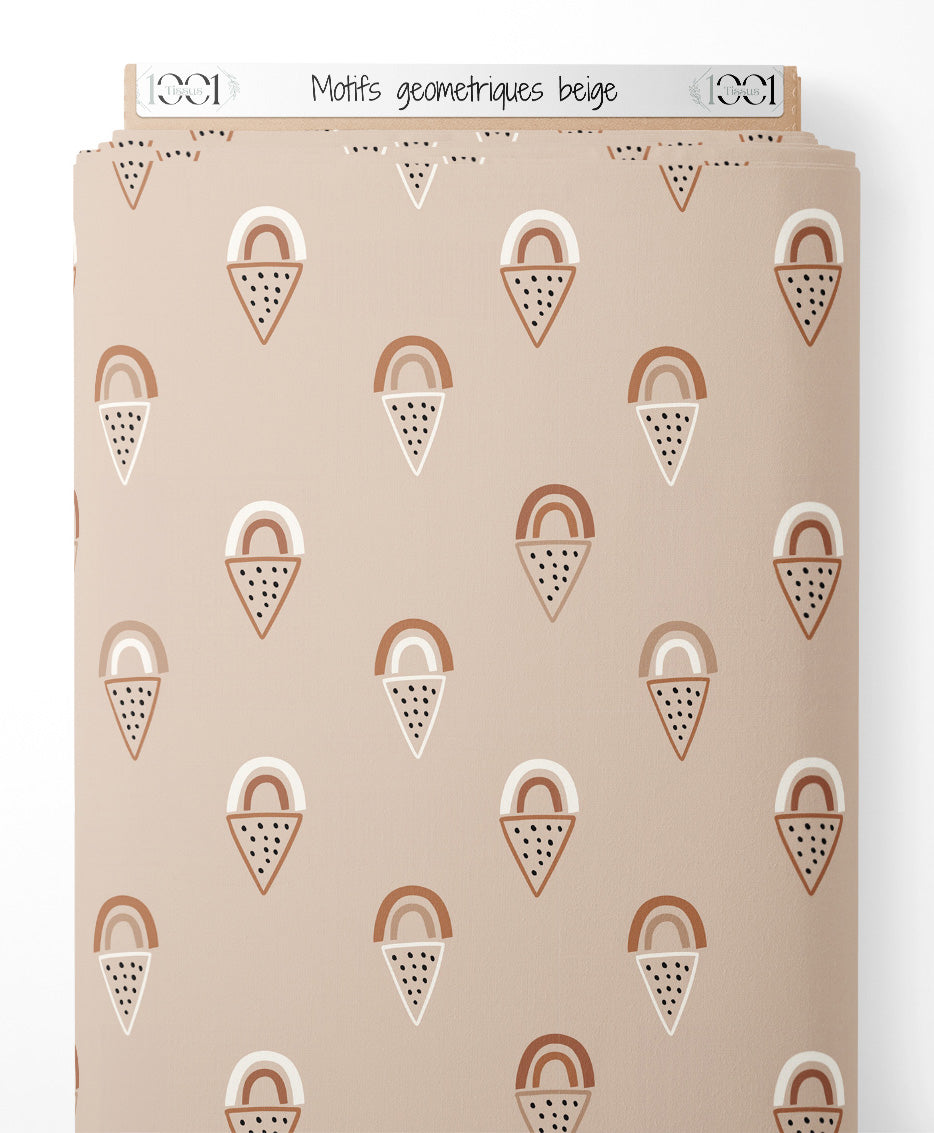 Tissu - Motifs géométriques beige