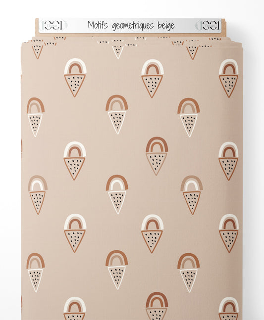 Tissu - Motifs géométriques beige