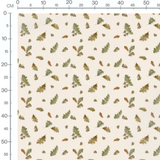 Tissu - Feuilles de chêne sur beige
