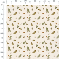 Tissu - Feuilles de chêne sur beige