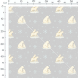 Tissu - Ours polaires sur gris