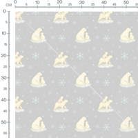 Tissu - Ours polaires sur gris
