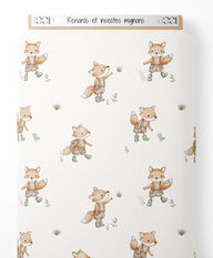 Tissu - Renards et insectes mignons