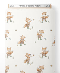 Tissu - Renards et insectes mignons