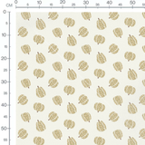 Tissu - Citrouilles fleuries blanches