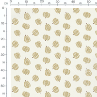 Tissu - Citrouilles fleuries blanches