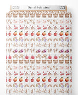 Tissu - Ours et fruits colorés