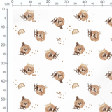 Tissu - Lions mignons et accessoires