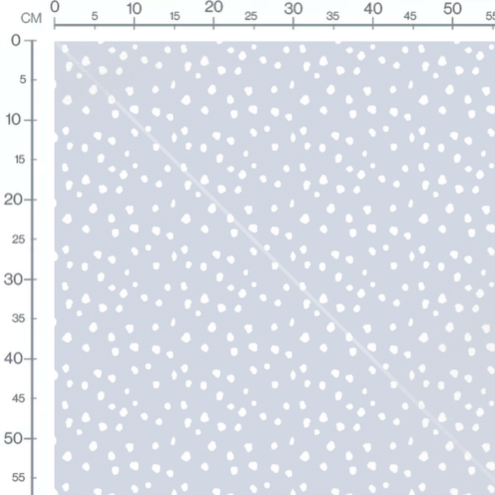 Tissu - Pois blancs dispersés bleu clair