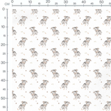 Tissu - Fleurs beige et feuilles vertes 4