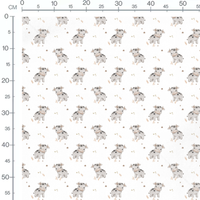 Tissu - Fleurs beige et feuilles vertes 4
