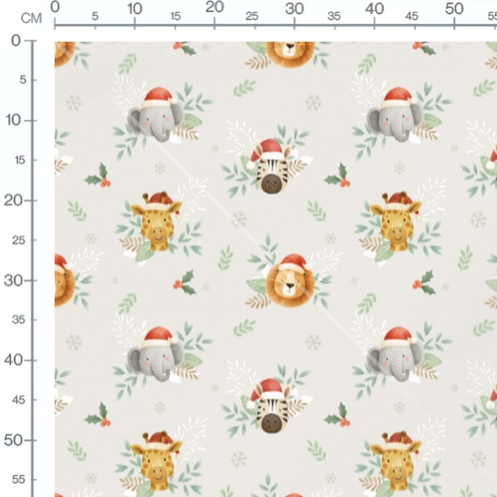 Tissu - Animaux déguisés de Noël