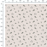 Tissu - Brindilles et baies blanches
