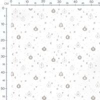 Tissu - Ornements et flocons gris