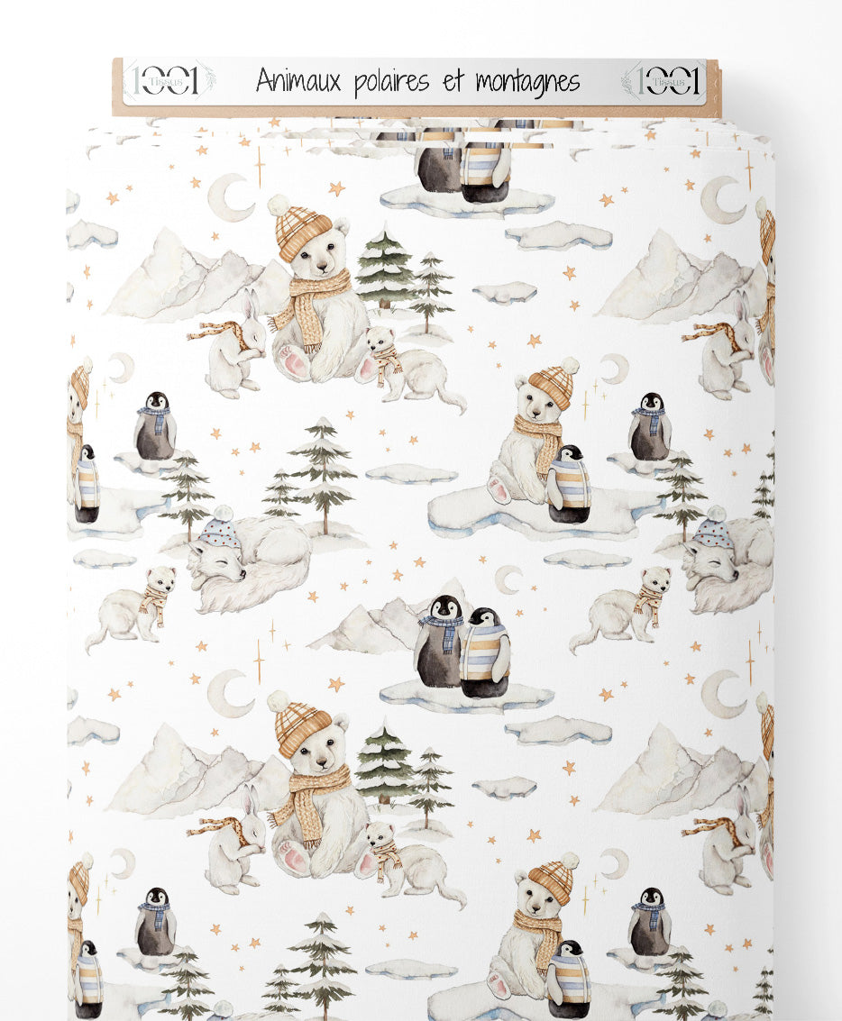 Tissu - Animaux polaires et montagnes
