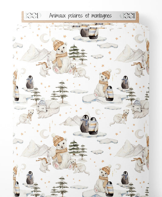 Tissu - Animaux polaires et montagnes