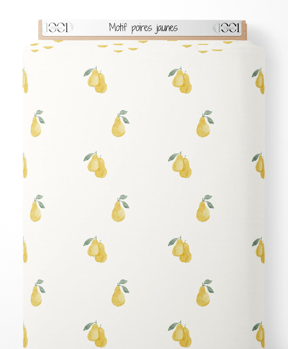 Tissu - Motif poires jaunes