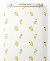 Tissu - Motif poires jaunes