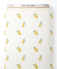 Tissu - Motif poires jaunes