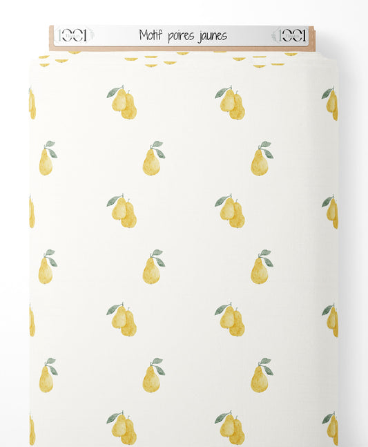 Tissu - Motif poires jaunes