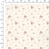 Tissu - Fleurs beige et feuilles vertes 2