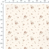 Tissu - Fleurs beige et feuilles vertes 2