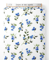 Tissu - Grappes de baies aquarelle