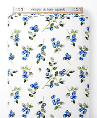 Tissu - Grappes de baies aquarelle