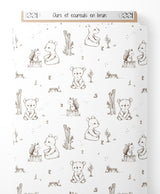 Tissu - Ours et écureuils en brun