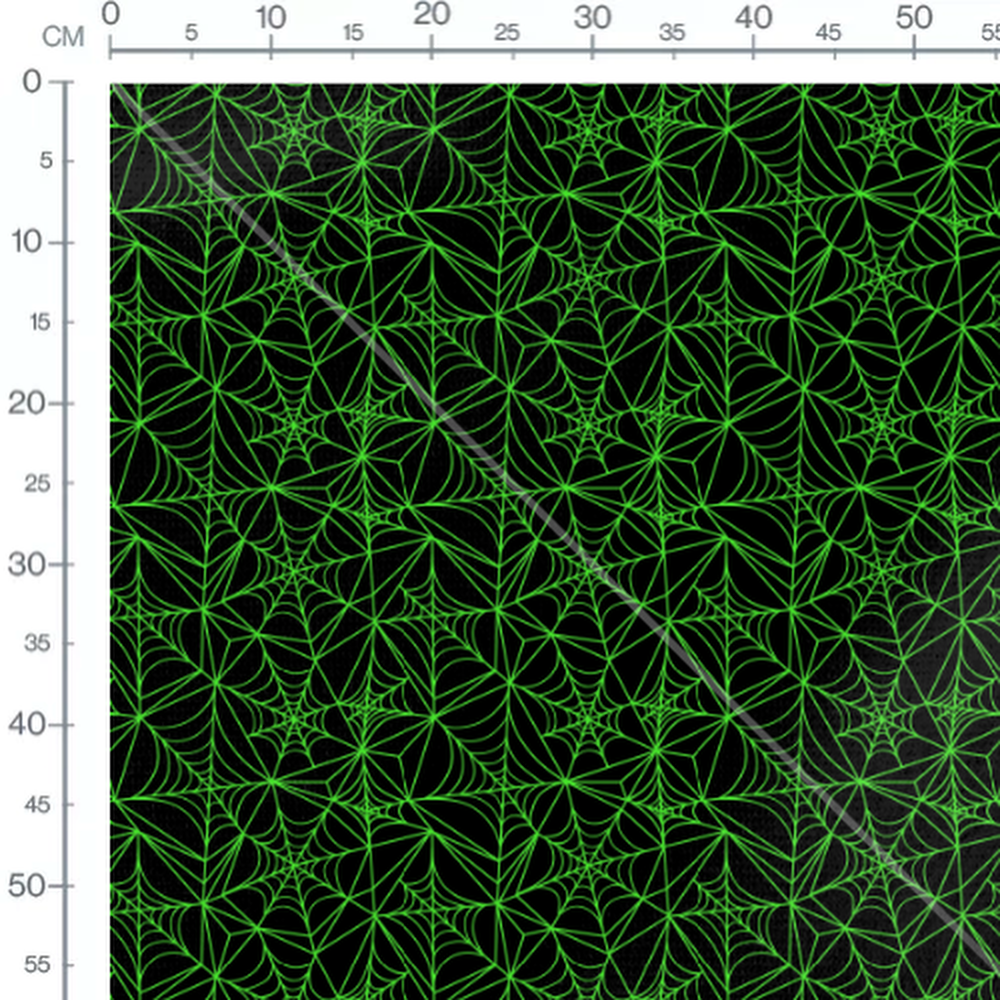 Tissu - Toiles d'araignée vertes