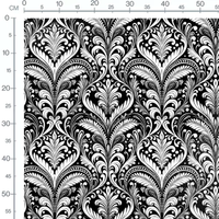 Tissu - Motif damassé noir et blanc