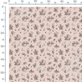 Tissu - Roses roses sur fond beige 2